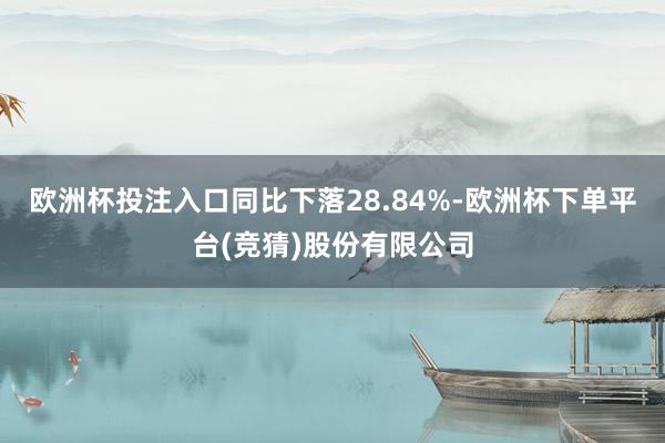 欧洲杯投注入口同比下落28.84%-欧洲杯下单平台(竞猜)股份有限公司