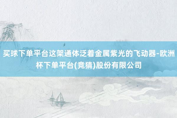 买球下单平台这架通体泛着金属紫光的飞动器-欧洲杯下单平台(竞猜)股份有限公司