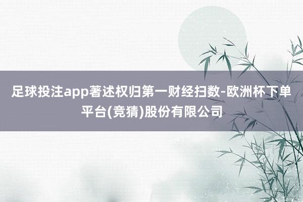 足球投注app著述权归第一财经扫数-欧洲杯下单平台(竞猜)股份有限公司