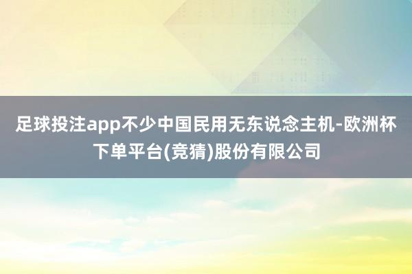 足球投注app不少中国民用无东说念主机-欧洲杯下单平台(竞猜)股份有限公司