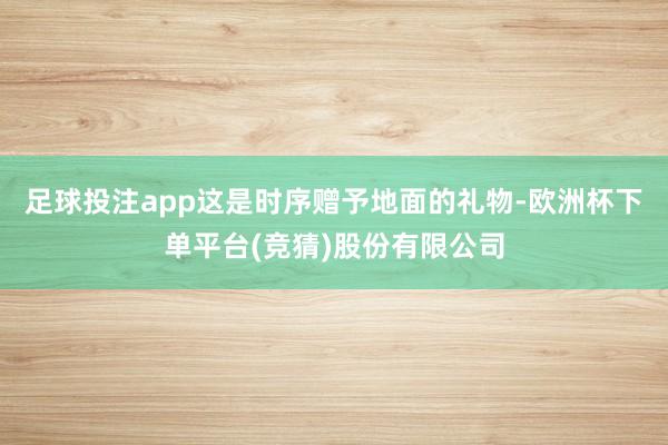 足球投注app这是时序赠予地面的礼物-欧洲杯下单平台(竞猜)股份有限公司