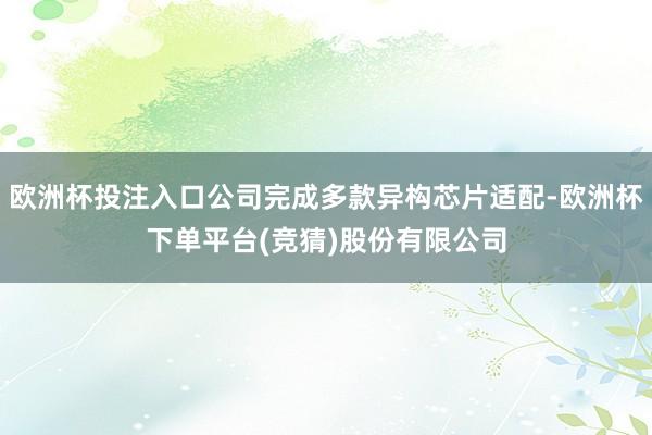 欧洲杯投注入口公司完成多款异构芯片适配-欧洲杯下单平台(竞猜)股份有限公司
