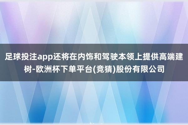 足球投注app还将在内饰和驾驶本领上提供高端建树-欧洲杯下单平台(竞猜)股份有限公司