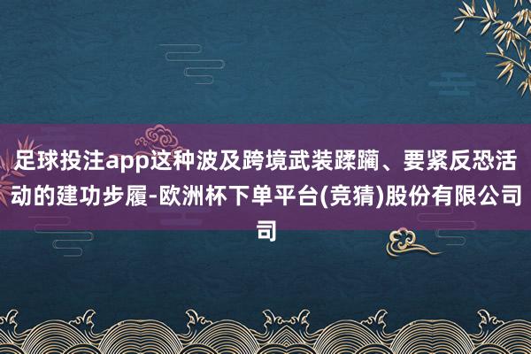 足球投注app这种波及跨境武装蹂躏、要紧反恐活动的建功步履-欧洲杯下单平台(竞猜)股份有限公司
