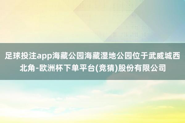足球投注app海藏公园海藏湿地公园位于武威城西北角-欧洲杯下单平台(竞猜)股份有限公司