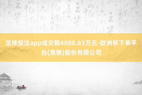 足球投注app成交额4880.83万元-欧洲杯下单平台(竞猜)股份有限公司