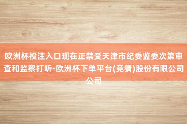 欧洲杯投注入口现在正禁受天津市纪委监委次第审查和监察打听-欧洲杯下单平台(竞猜)股份有限公司
