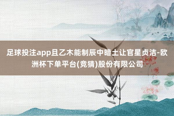 足球投注app且乙木能制辰中暗土让官星贞洁-欧洲杯下单平台(竞猜)股份有限公司