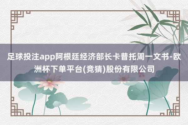 足球投注app阿根廷经济部长卡普托周一文书-欧洲杯下单平台(竞猜)股份有限公司