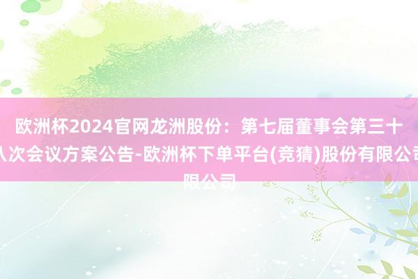 欧洲杯2024官网龙洲股份：第七届董事会第三十八次会议方案公告-欧洲杯下单平台(竞猜)股份有限公司