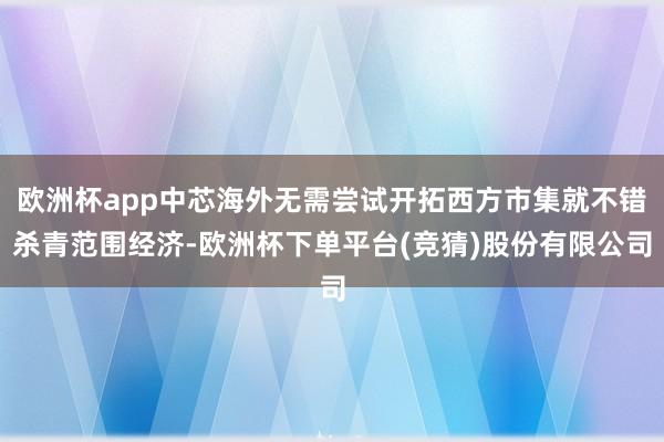 欧洲杯app中芯海外无需尝试开拓西方市集就不错杀青范围经济-欧洲杯下单平台(竞猜)股份有限公司
