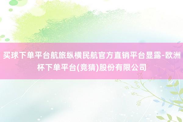 买球下单平台航旅纵横民航官方直销平台显露-欧洲杯下单平台(竞猜)股份有限公司