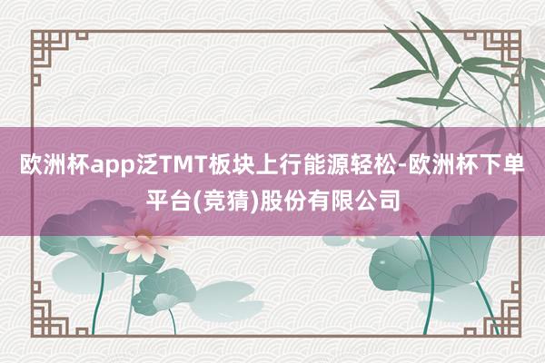 欧洲杯app泛TMT板块上行能源轻松-欧洲杯下单平台(竞猜)股份有限公司
