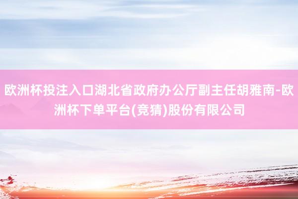 欧洲杯投注入口湖北省政府办公厅副主任胡雅南-欧洲杯下单平台(竞猜)股份有限公司