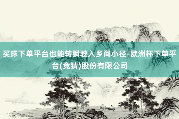 买球下单平台也能转瞬驶入乡间小径-欧洲杯下单平台(竞猜)股份有限公司
