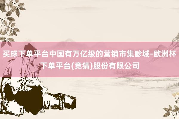买球下单平台中国有万亿级的营销市集畛域-欧洲杯下单平台(竞猜)股份有限公司