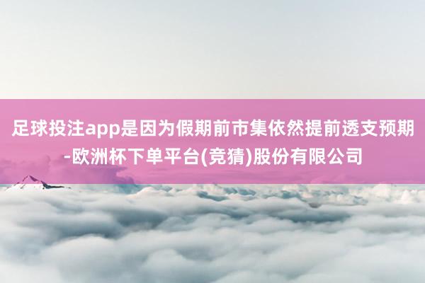 足球投注app是因为假期前市集依然提前透支预期-欧洲杯下单平台(竞猜)股份有限公司