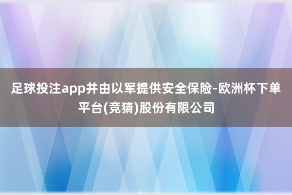 足球投注app并由以军提供安全保险-欧洲杯下单平台(竞猜)股份有限公司