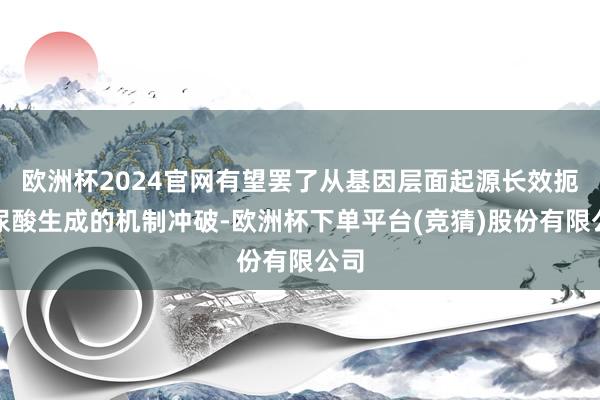 欧洲杯2024官网有望罢了从基因层面起源长效扼制尿酸生成的机制冲破-欧洲杯下单平台(竞猜)股份有限公司