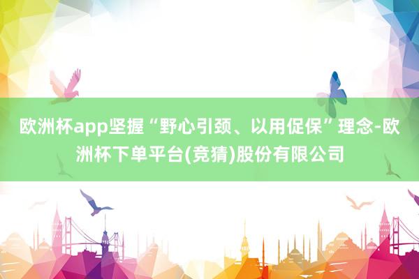 欧洲杯app坚握“野心引颈、以用促保”理念-欧洲杯下单平台(竞猜)股份有限公司