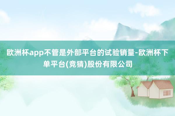 欧洲杯app不管是外部平台的试验销量-欧洲杯下单平台(竞猜)股份有限公司