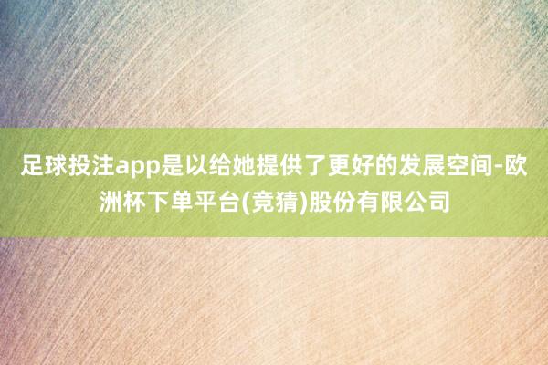 足球投注app是以给她提供了更好的发展空间-欧洲杯下单平台(竞猜)股份有限公司