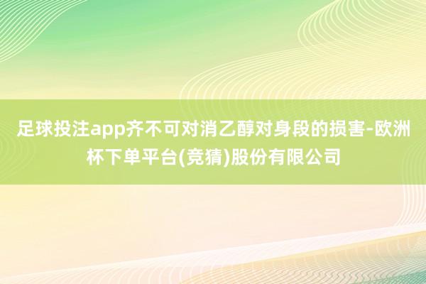 足球投注app齐不可对消乙醇对身段的损害-欧洲杯下单平台(竞猜)股份有限公司