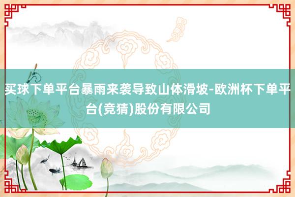买球下单平台暴雨来袭导致山体滑坡-欧洲杯下单平台(竞猜)股份有限公司